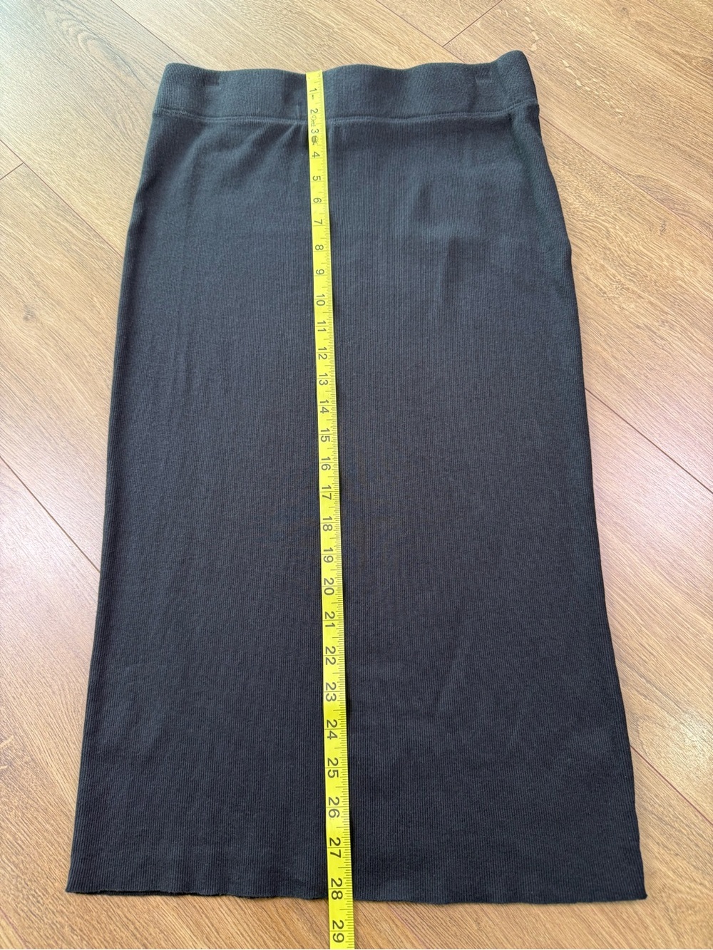 Standard James Perse Midi Rib Knit Pencil Skirt Black Size 3 (Large) - Picture 10 of 11